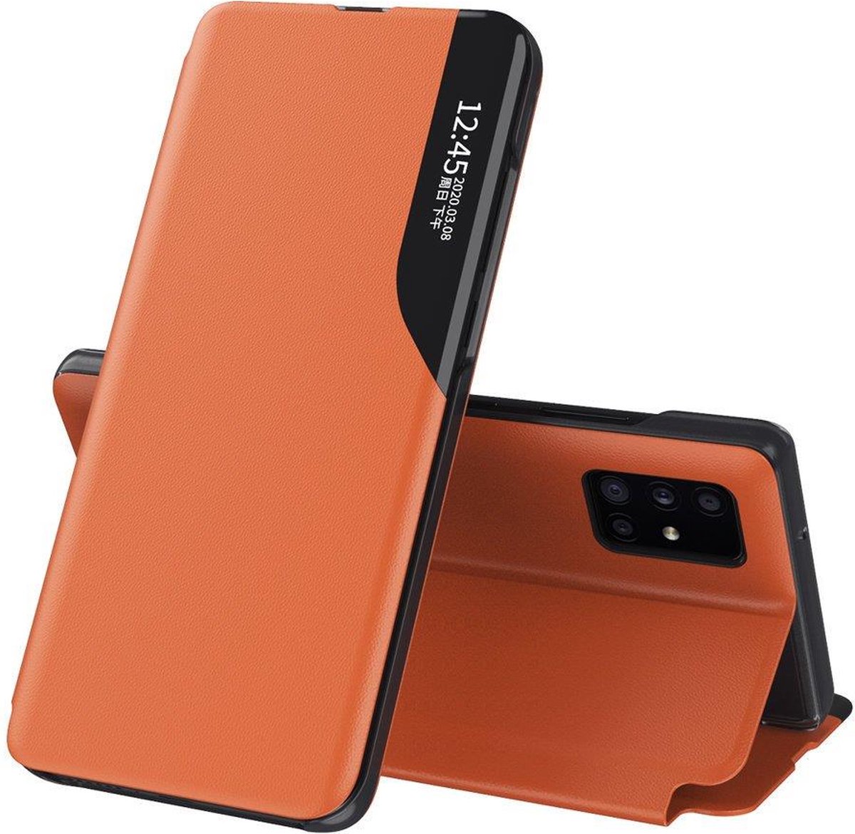 Eco Leather case met standaard voor Samsung Galaxy S20 - oranje