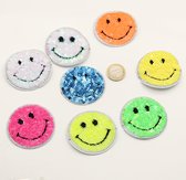 Set van 8 Smiley Pailletten PATCHES/ETIKETTEN om op te STRIJKEN, Voor Kinderen