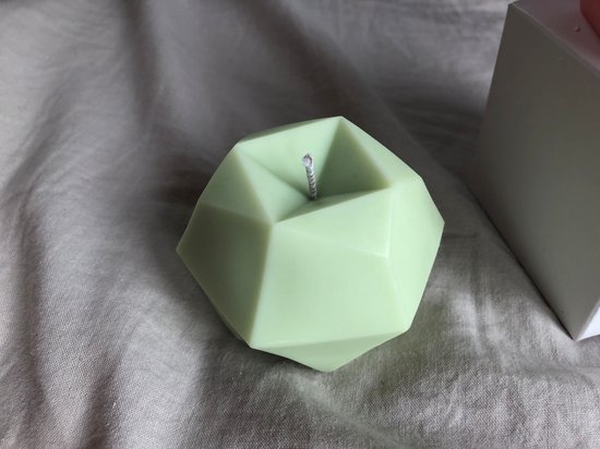 Crystal Kaars - Diamanten kaarsvorm -groen- vegan - handgemaakt -Soja