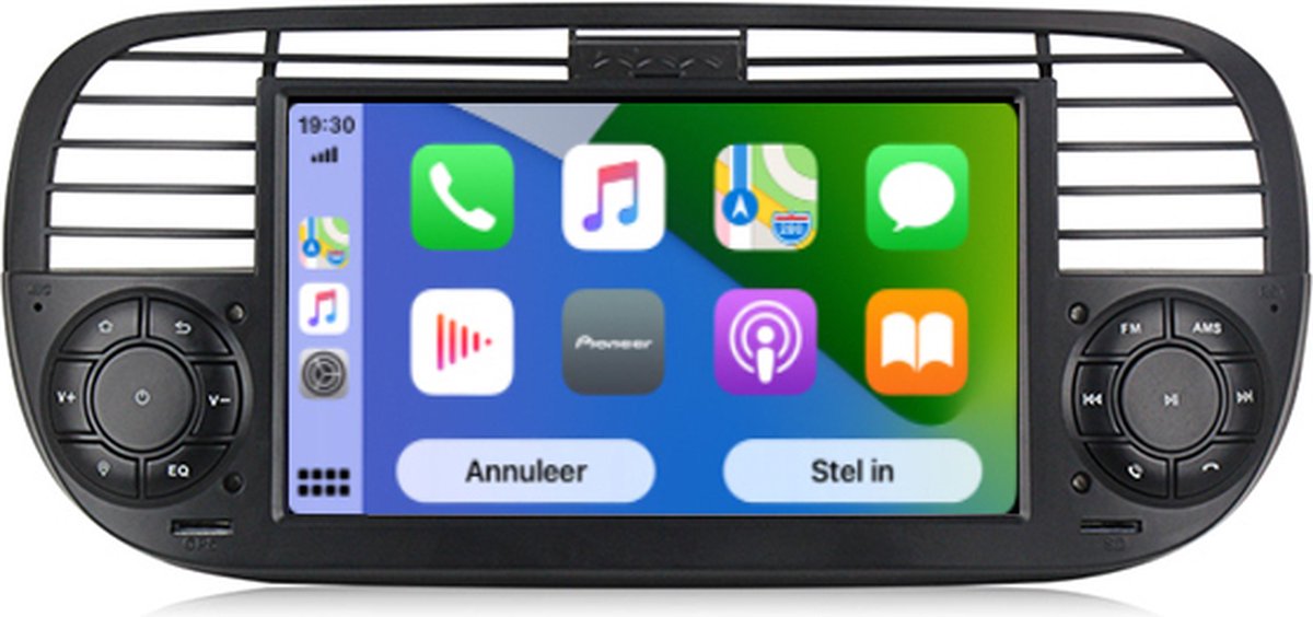Boscer® Autoradio - Geschikt voor Fiat 500 2007-2015 - Apple Carplay & Android Auto - Android 11 - 7'' Navigatiesysteem - Zwart - Achteruitrijcamera