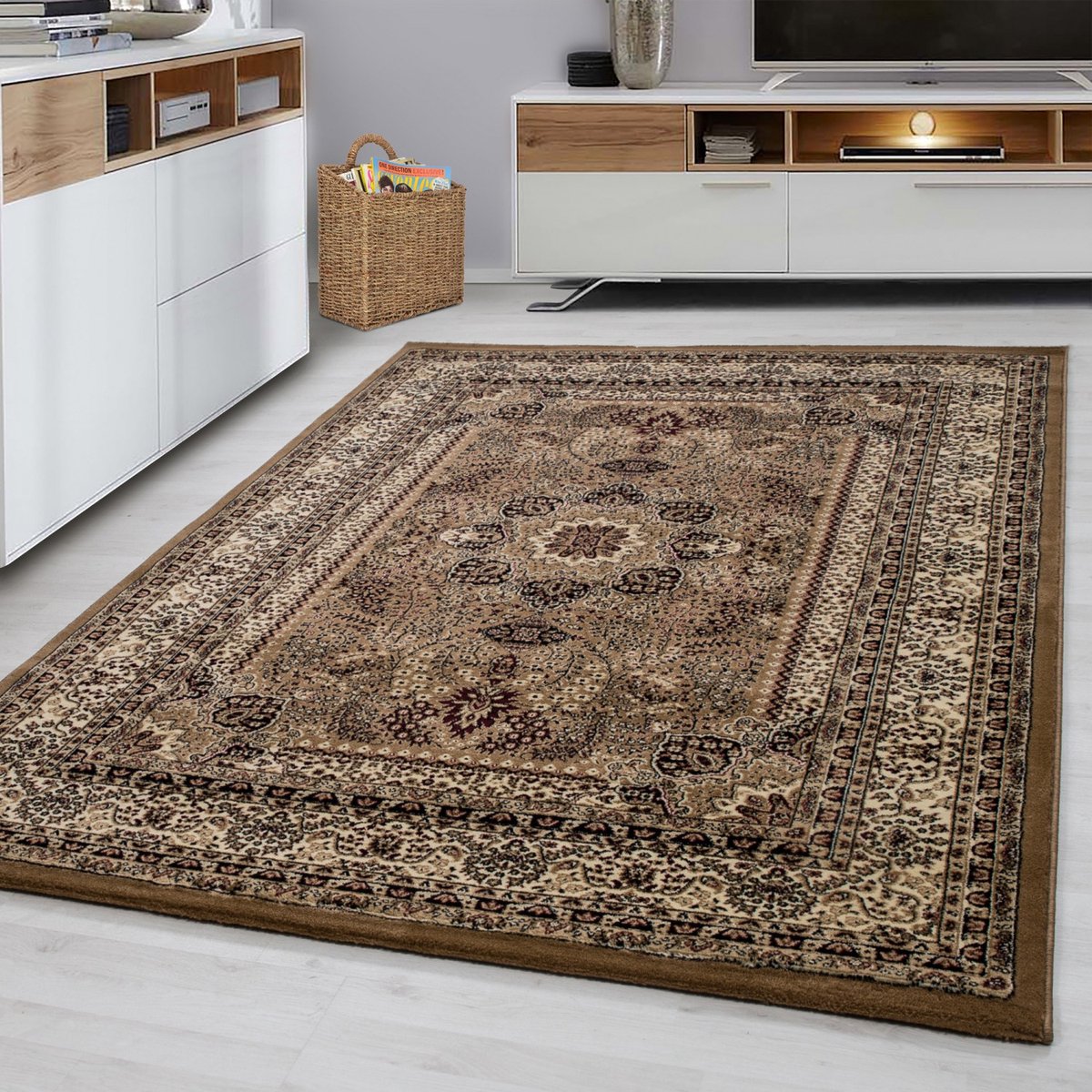 Muratap Marrakesh Nahal Oosters Vloerkleed Beige – Laagpolig Tapijt- 160x230 CM