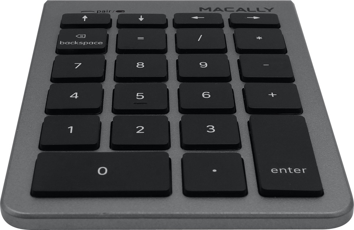 Macally BTNUMKEY22 Bluetooth draadloos numeriek toetsenbord - Spacegray - Alleen geschikt voor Nederlandse, Britse Engelse en Amerikaanse Engelse invoerbronnen