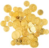 Pirate Treasure Chest speelgoed Coins Gold 200x Pièces en plastique - Accessoires d'habillage