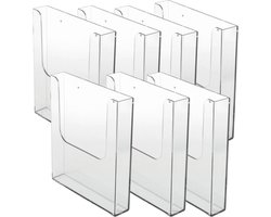 7 Pack Folderhouder voor aan de wand A5 formaat staand| folderrek | brochurehouder | folderdisplay | folderbak hangend| A5 formaat