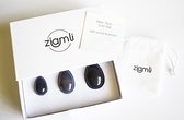 Ziamli Crystal eggs (Kristal eieren) - Set van 3 - Kristal ei - Grijze agaat ei - 100% Grijze agaat (Grey agate) - Drilled - GIA Certified