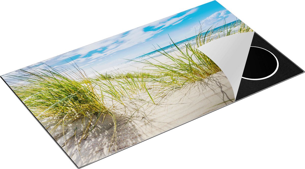 Chefcare Inductie Beschermer Strand en Zee vanuit de Duinen - 91,6x52,7 cm - Afdekplaat Inductie - Kookplaat Beschermer - Inductie Mat