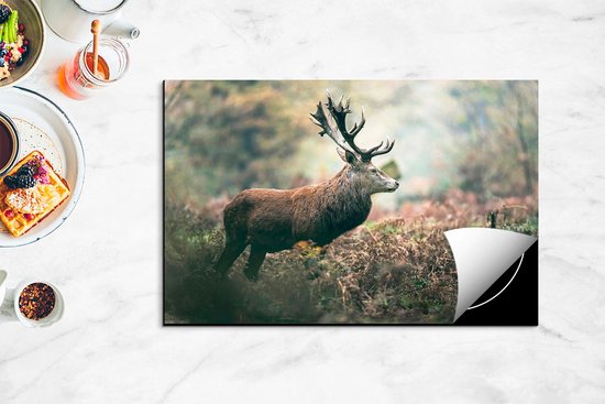 Chefcare Inductie Beschermer Hert in het Bos vanaf de Zijkant - 81,2x52 cm - Afdekplaat Inductie - Kookplaat Beschermer - Inductie Mat