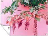 Tuinposter - Palmboom - Bladeren - Tropisch - Zomer - Tuindoek - 40x30 cm - Tuin decoratie