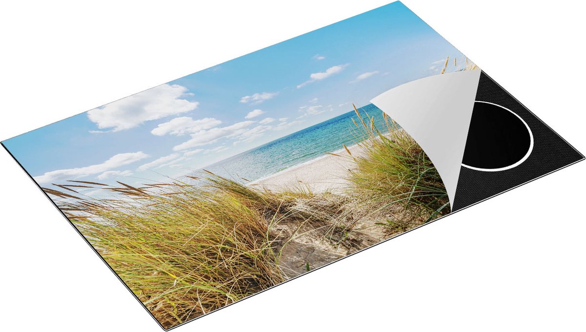Chefcare Inductie Beschermer Strand en Zee vanuit Duinen - 80x55 cm - Afdekplaat Inductie - Kookplaat Beschermer - Inductie Mat