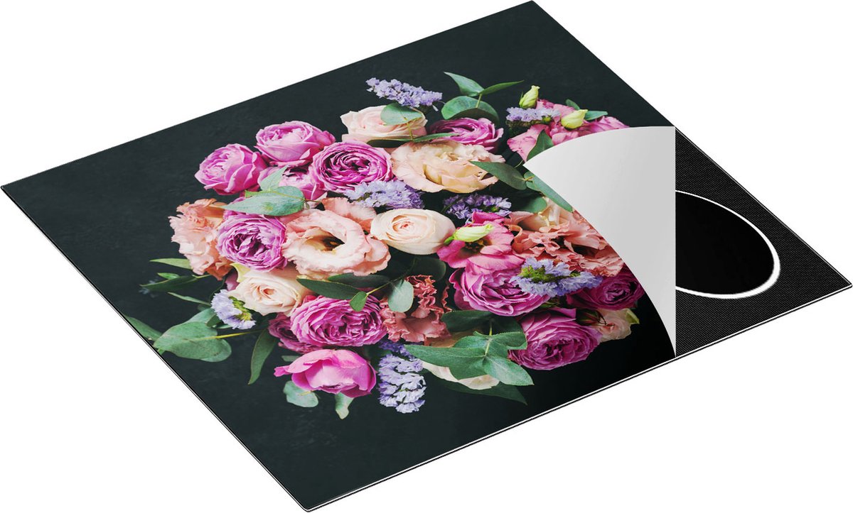 Chefcare Inductie Beschermer Boeket met Verschillende Bloemen - 59x52 cm - Afdekplaat Inductie - Kookplaat Beschermer - Inductie Mat