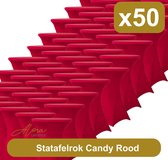 Statafelrok candy rood 80 cm - per 50 - partytafel - tafelrok voor statafel - Statafelhoes - Bruiloft - Cocktailparty - Stretch Rok - Set van 50