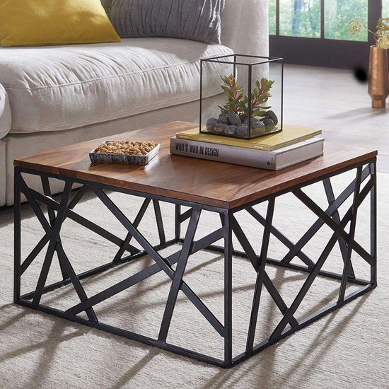 YITAHOME Industriële salontafel, salontafels voor woonkamer met metalen frame deur, bijzettafel, woonkamertafel, bijzettafel cocktailtafels theetafel met opbergplank, rustiek bruin, 108x53x45 cm