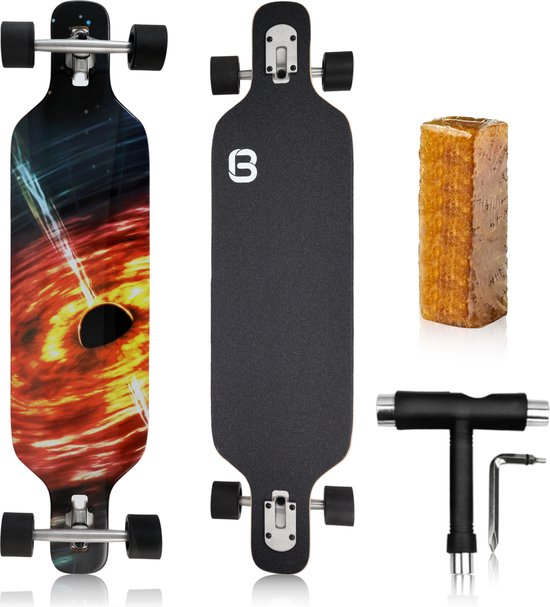 Big Bang Boards® Black Edition Longboard Drop Through Design Volwassenen –... | bol.com
