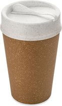 Tasse à café double paroi avec couvercle, 0,4 L, bio, marron foncé - Koziol |  iso Go