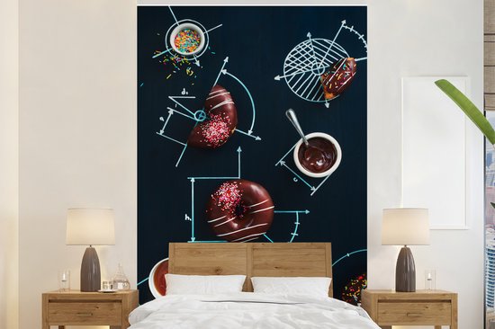 Foto: Behang fotobehang meetkunde met donuts breedte 180 cm x hoogte 280 cm