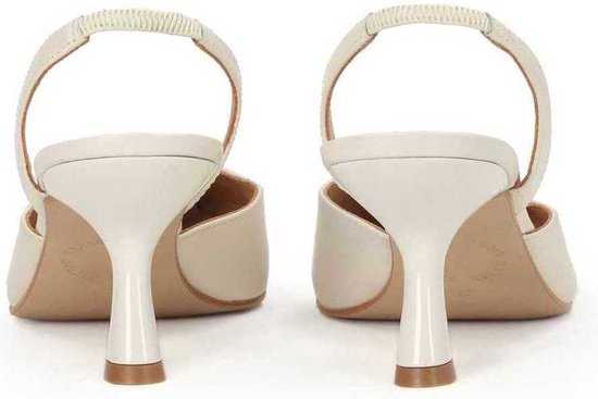 Escarpins PURA LOPEZ En Toile Satinée Blanc Cassé - Taille 35 - Occasion Très Bon état