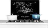 Spatscherm keuken 60x40 cm - Kookplaat achterwand Singapore - Kaart - Plattegrond - Stadskaart - Muurbeschermer - Spatwand fornuis - Hoogwaardig aluminium