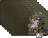 Placemats - Schilderij - Oude meesters - Bloemen - Onderleggers - Placemat - Onderleggers placemats - 45x30 cm