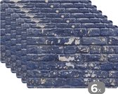 Placemat - Bakstenen - Verf - Muur - Stenen - Onderzetter - Tafelbeschermer - Onderzetter placemat -45x30 cm - 6 stuks