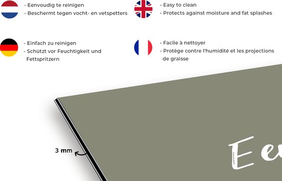 Spatscherm keuken 80x55 cm - Kookplaat achterwand Spreuken - Een goede dag begint met koffie - Koffie - Quotes - Muurbeschermer - Spatwand fornuis - Hoogwaardig aluminium