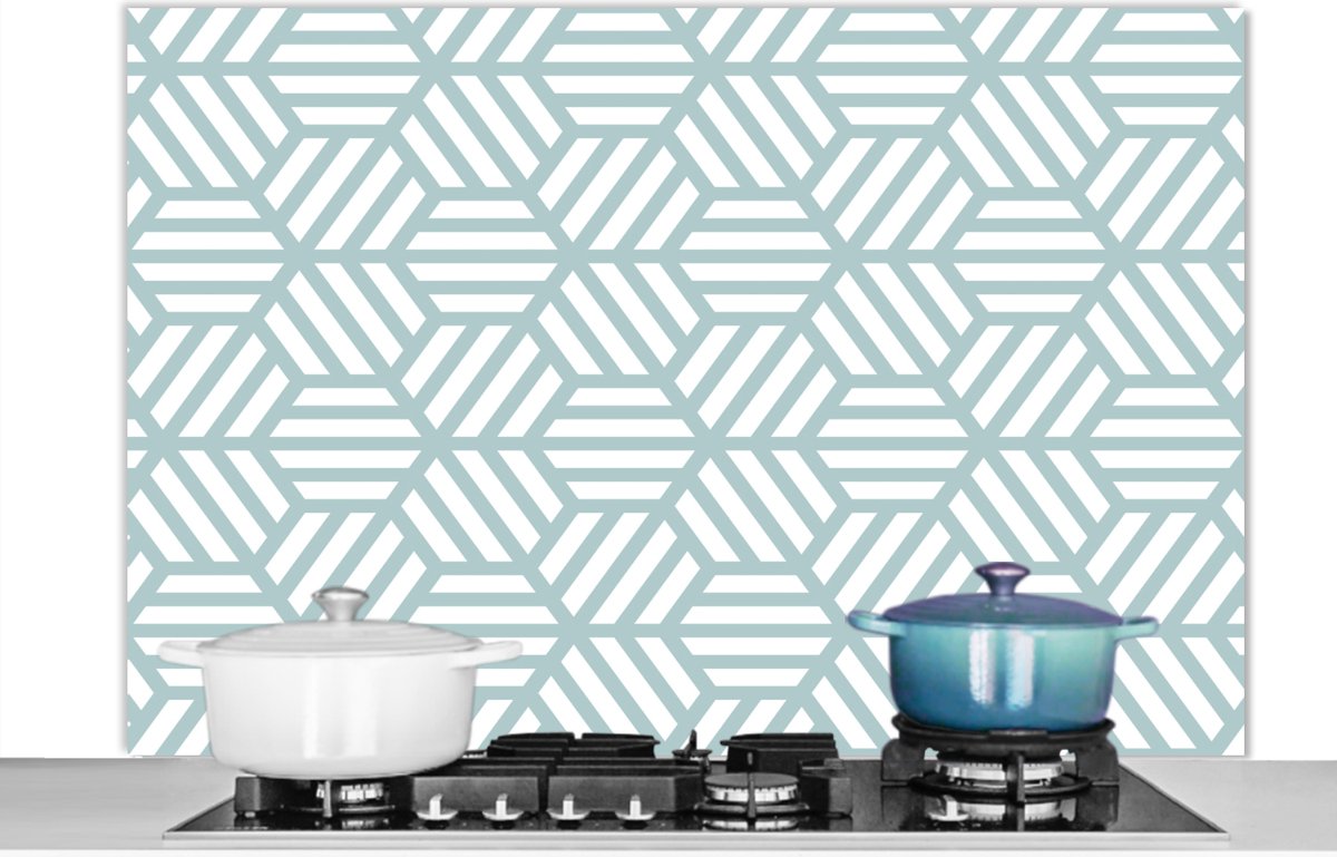 Spatscherm - Design - Groen - Patronen - Keuken - 120x80 cm - Spatwand