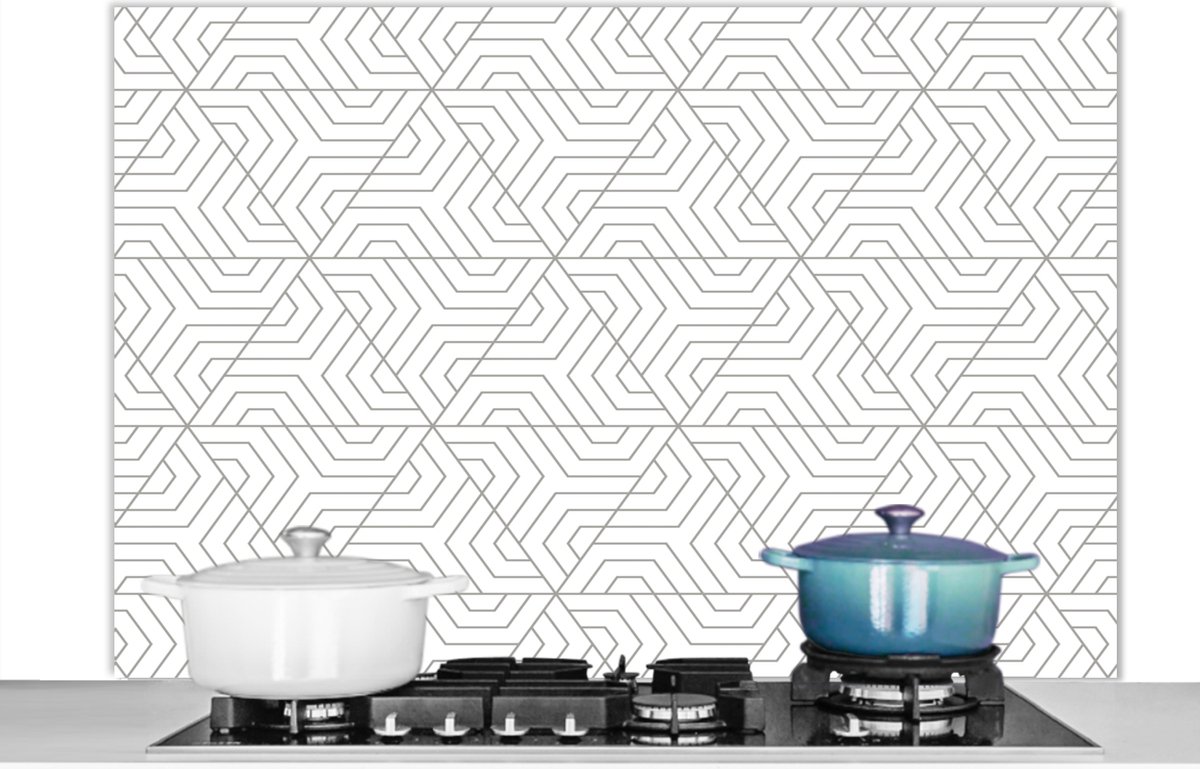 Spatscherm - Design - Keuken - Patronen - Driehoek - Abstract - 120x80 cm - Spatwand