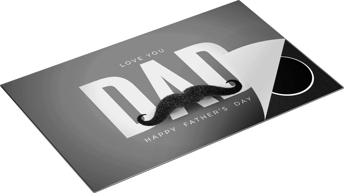 Chefcare Inductie Beschermer Love You Dad - Vaderdag - Papa - Zwart Wit - 85x52 cm - Afdekplaat Inductie - Kookplaat Beschermer - Inductie Mat