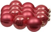 18x stuks kerstversiering kerstballen bubblegum roze van glas - 8 cm - mat/glans - Kerstboomversiering