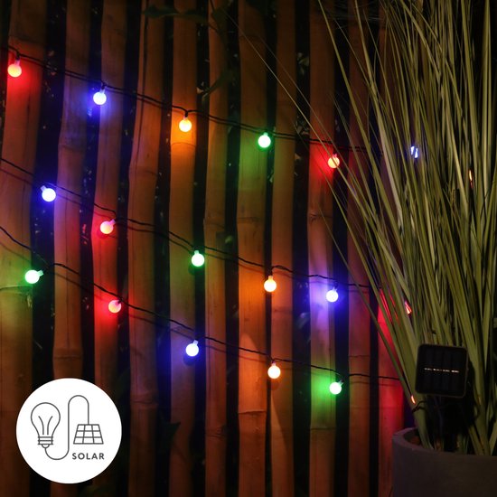 Lampe de jardin solaire - 20 LED couleur Solar 5m - Guirlande lumineuse  floue | bol.com