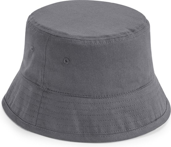 Beechfield - Bucket Hat - Vissershoedje - Hoed - Festival - Dames - Heren - 60 cm - L/XL - Organisch katoen - grijs