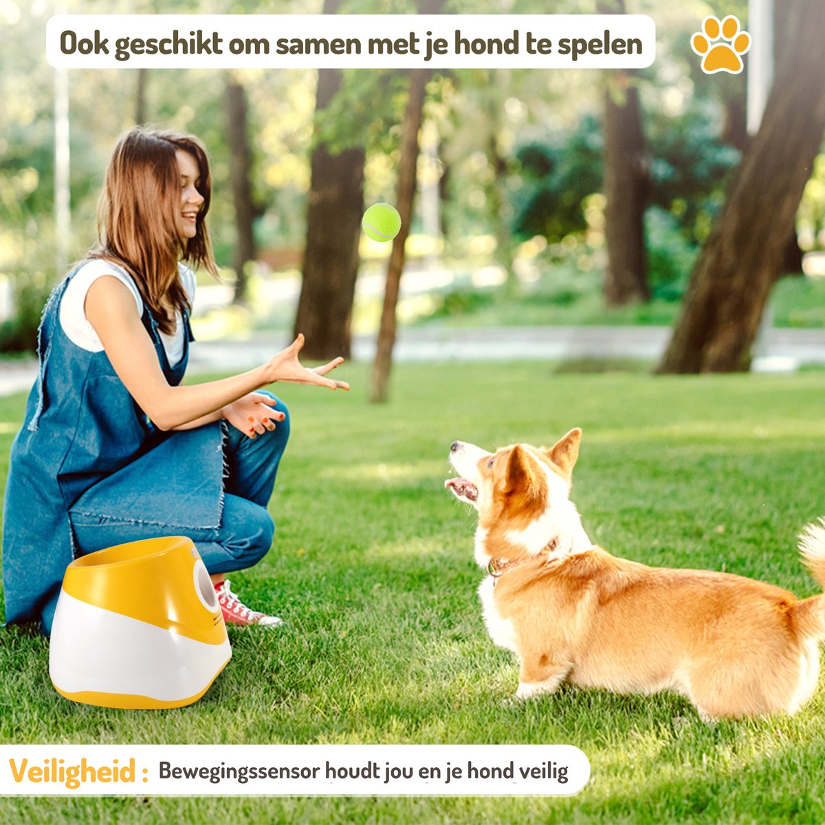 PeddyPal Ballenwerper voor honden- Honden Speelgoed - Ballenschieter -  Oranje -... | bol
