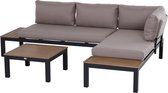 Outsunny Mobilier de jardin 3 pièces canapé table d'appoint avec coussins aluminium 84B-377