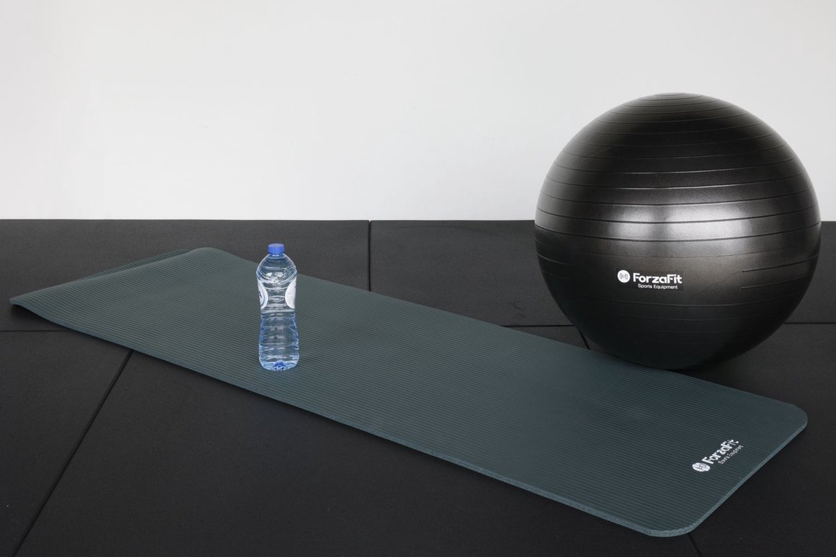 ForzaFit Yogamat Grijs 183 x 61 x 1 cm - Extra dik thumbnail 2