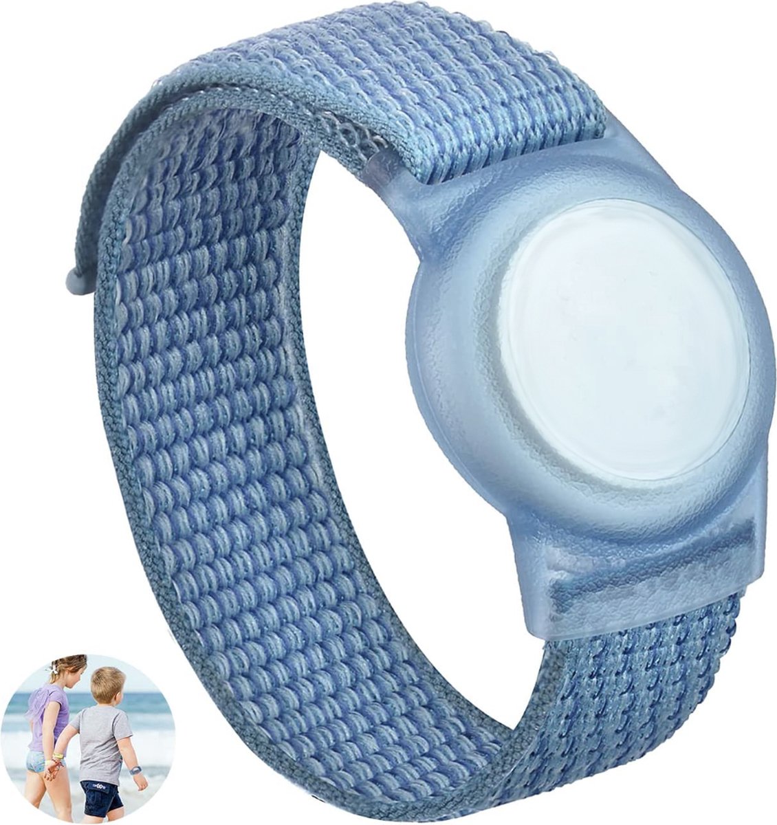Premium Armband geschikt voor Apple AirTag voor Kinderen met Klittenband Sluiting Blauw | AirTag-sleutelhanger Hoesje Kind | Polsband GPS Horloge Kind | Tracker Houder Armband | Trackers Band | Kinder Horloge | Peuter | GPS Senioren