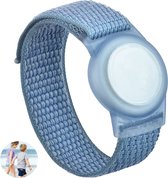 Bracelet Premium adapté à l' Apple AirTag pour Enfants avec Fermeture Fermetures velcro Blauw | AirTag Key Fob Case Enfant | Bracelet Montre GPS Enfant | Tracker Titulaire Bracelet | Bande de suivi | Montre pour Kinder | Enfant en bas âge