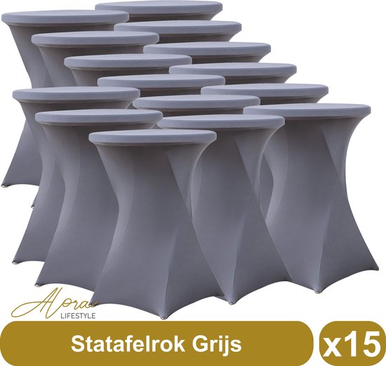 Set van 3 bartafelhoezen, spandex stretch tafelkleed met rok 80 cm, bartafelhoes voor bistrotafel, diameter 80-85 cm, stretch hoes zwarte hoezen voor bartafels en bistrotafels (80 x 110 cm