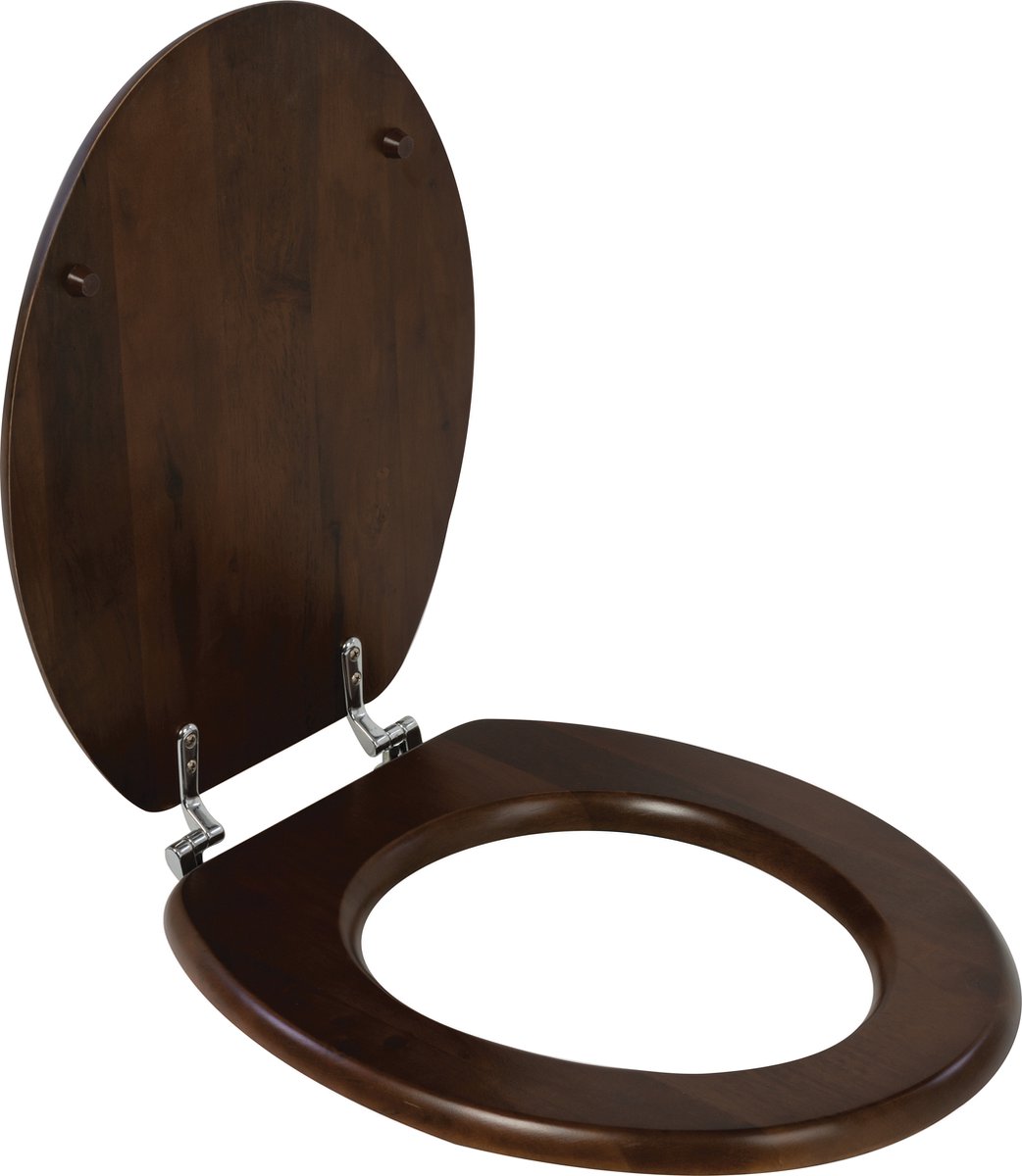 Houten toiletbril met softclosemechanisme, altijd passend, antislip