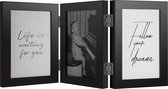 Cadre Photo - Henzo - Piano Triple Swing Portrait - Cadre Collage pour 3 Photos - Format Photo 13x18 cm - Zwart