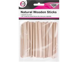 DID IJslolly stokjes - 100x - naturel - 11 cm - hout - knutselhoutjes - ijsstokjes