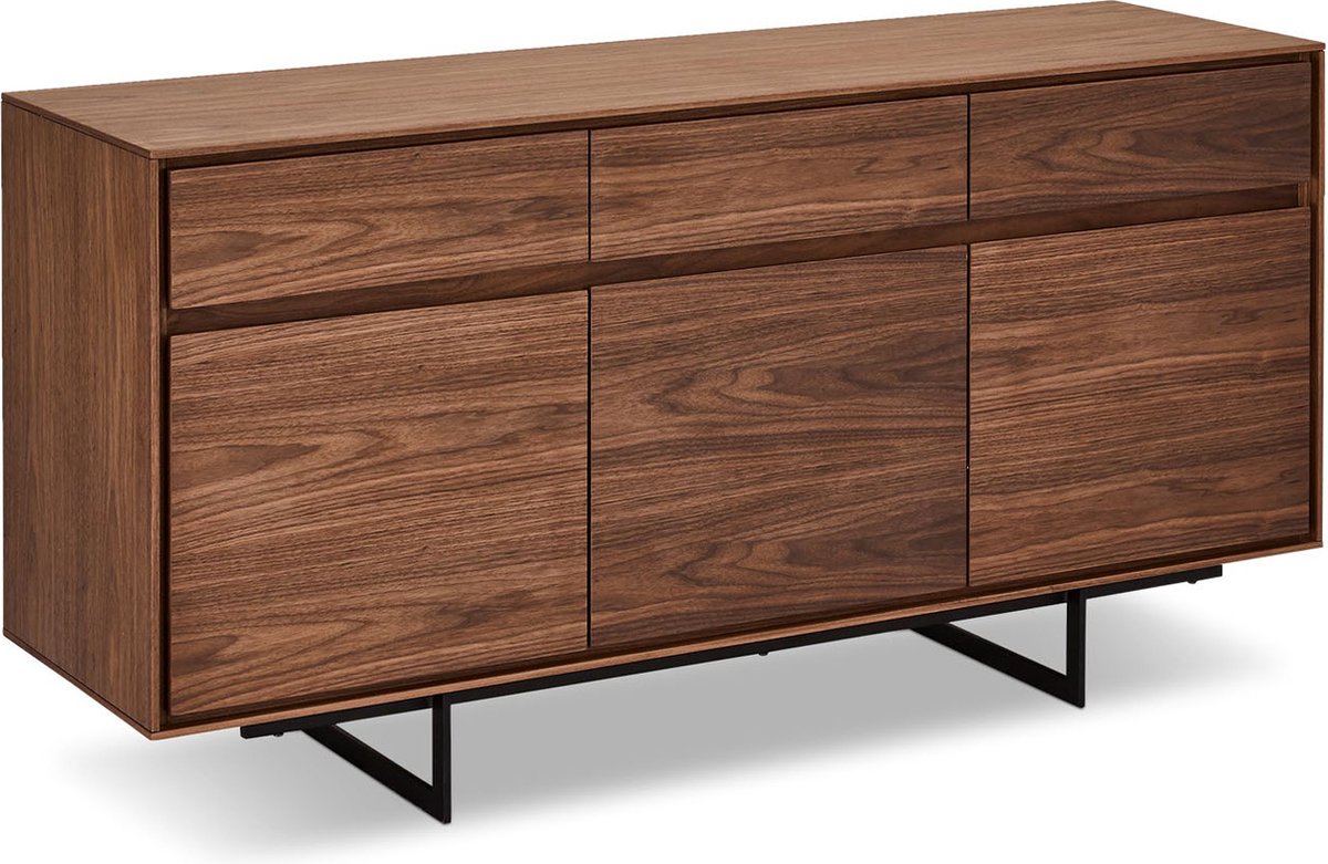 Dressoir Bruin 155cm - Soft-Closing - Hout & Metaal - Dressoir Kast Tokyo