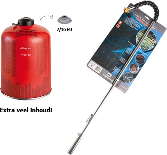 Onkruidbrander "Big Red" - met extra gevulde propaanfles - brander met piezo ontstekingen ergonomische handgreep