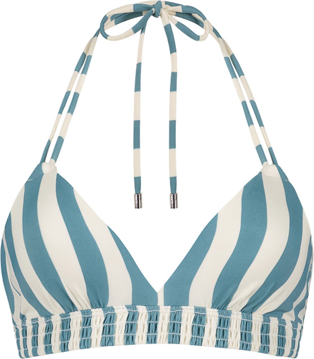 Beachlife Bella Stripe halter bikinitop - Blauw/Wit - Gestreept