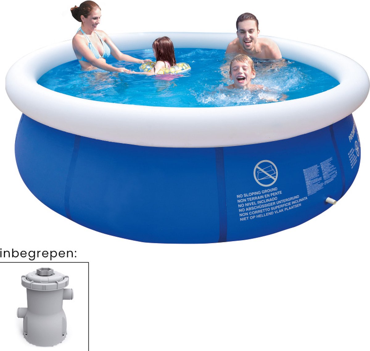 Oneiro's Luxe Fastset zwembad 300x76cm - zomer - tuin - spelen - speelgoud - buitenspeelgoed - zwembad - zwemmen - zomer - intex - tuinaccessoires - koelen - opblaasbaar