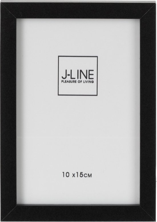J-Line fotolijst - fotokader Basic - hout - zwart - extra small - 4 stuks