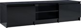 vidaXL Tv-meubel 140x40x35.5 cm spaanplaat hoogglans zwart