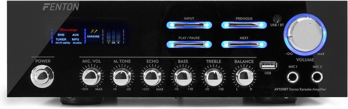 2.1 speakerset - Fenton hifi stereo set met versterker met Bluetooth en 8'' subwoofer thumbnail 3