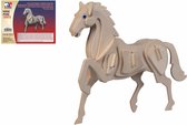 Houten dieren 3D puzzel paard - Speelgoed bouwpakket 20 x 4,5 x 16,6 cm