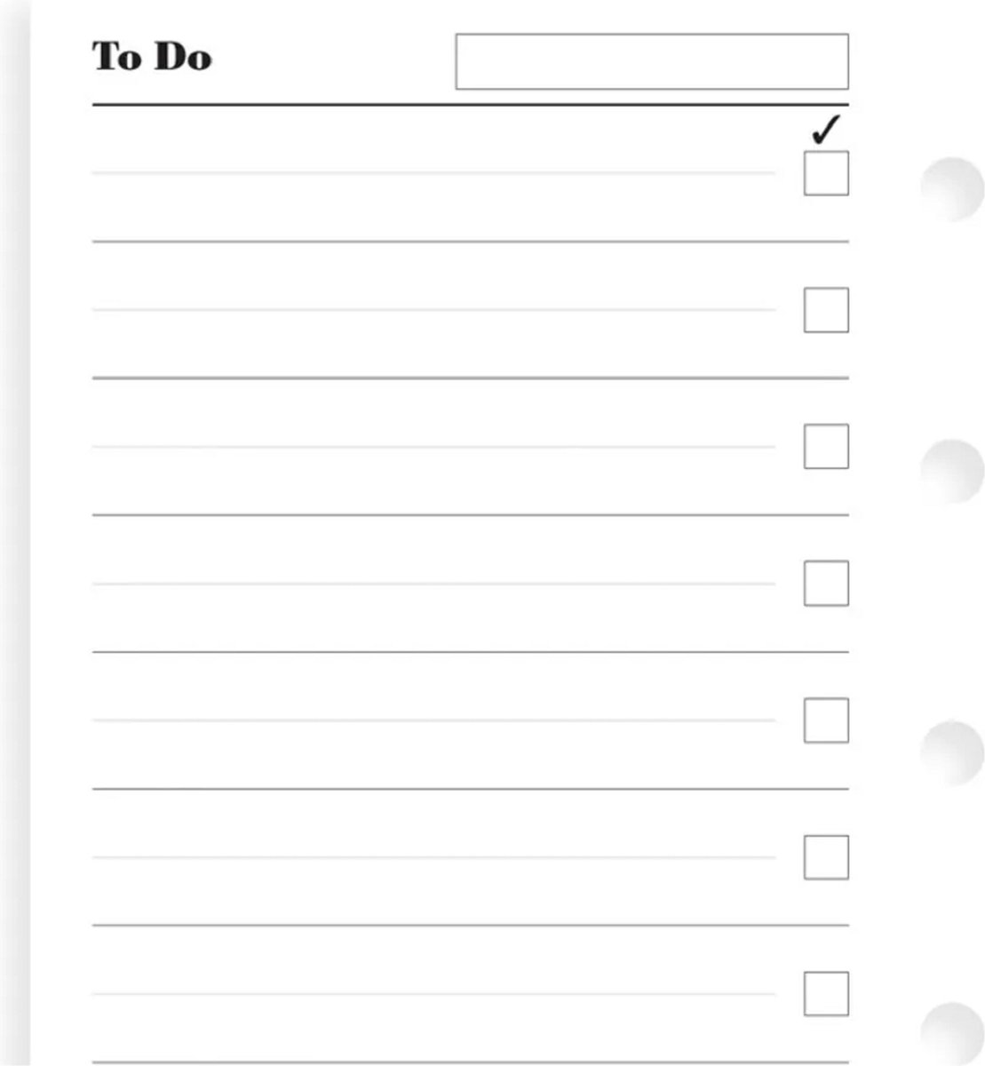 Filofax- vulling mini - to do notitiepapier