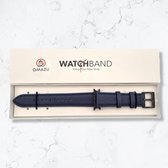 OMAZU Donker Blauw Leren Apple Watch Bandje - 42/44/45/49 Ultra mm - Series 1 2 3 4 5 6 7 8 9 SE -Geschikt voor Apple Watch