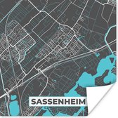 Affiche Sassenheim - Carte - Plan de la ville - Plan d'étage - 30x30 cm